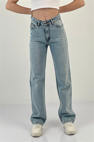 72792-17 WIDE LEG DENİM ANGELS TAŞ YAP.