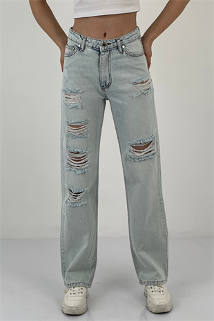 72793B LAZERLİ DENIM PANT BUZ DESEN 13