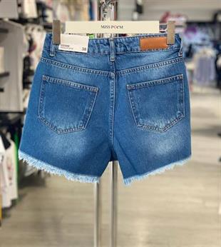 75455-5 DENİM ŞORT ORTA MAVİ/M.BLUE FULL TAŞ