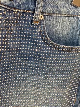 75455-5 DENİM ŞORT ORTA MAVİ/M.BLUE FULL TAŞ