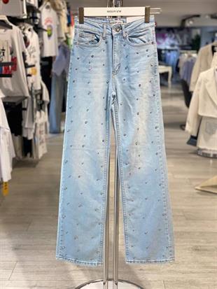 75456-9 LİKRALI WIDE LEG DENİM A MAVİ/L BLUE DESEN 13