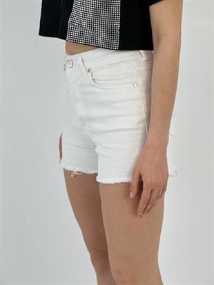 Kadın Wide Leg Beyaz Denim Etek