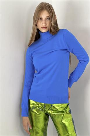 Balıkçı Yaka Basic Kadın Triko Kazak