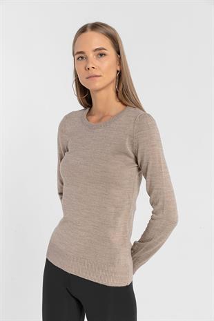 Kadın Uzun Bisiklet Yaka Basic Kışlık Sarı Triko Kazak