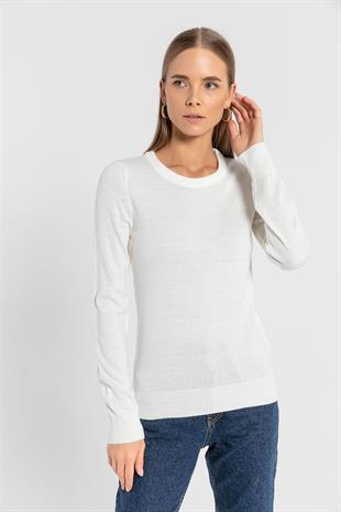 Kadın Uzun Bisiklet Yaka Basic Kışlık Sarı Triko Kazak