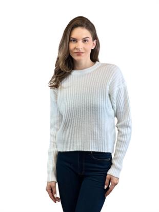 Kadın Bisiklet Yaka Oversize Kışlık Turuncu Triko Kazak