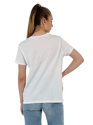 Kadın Basic Yazlık Kısa Kollu Spor Beyaz Tişört