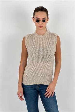 Kadın Bisiklet Yaka Triko Süveter