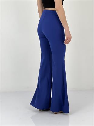 Kadın Kemer Detaylı Saks Pantolon