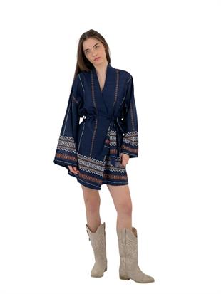 Kadın Mini Desenli Bol Yazlık Kimona&Kaftan