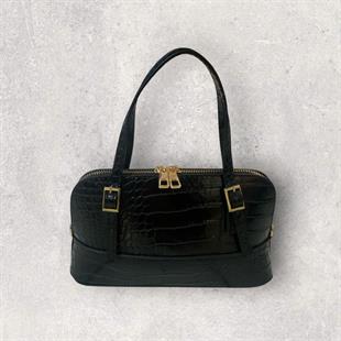 Kadın Siyah Kroko Çanta