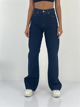 Kadın Yüksek Bel Bol Paça Jean Pantolon