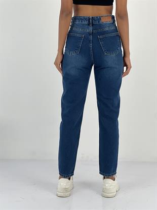 Kadın Yüksek Bel Mom Jean Pantolon