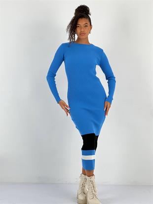 Mavi Bisiklet Yaka Uzun Basic Kadın Triko Elbise