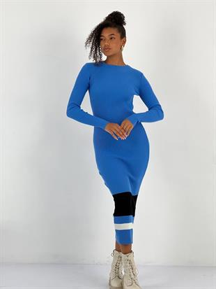 Mavi Bisiklet Yaka Uzun Basic Kadın Triko Elbise