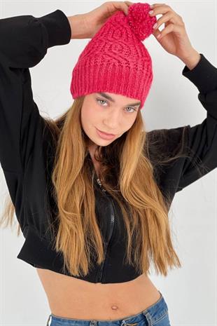 Ponponlu Kışlık Kadın Bere  Vizon-Renk