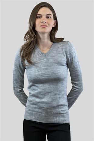 V Yaka Basic Kadın Triko Kazak