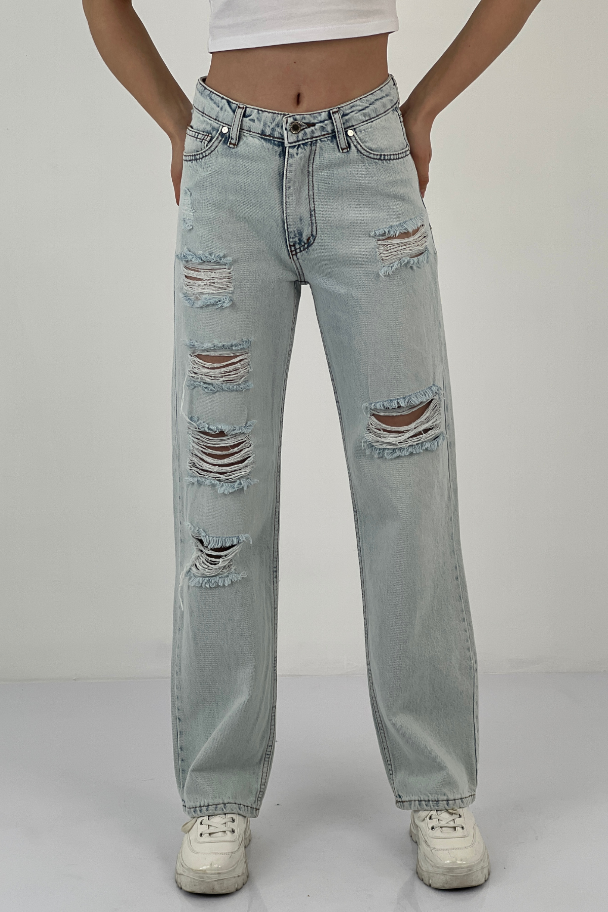 72793B LAZERLİ DENIM PANT BUZ DESEN 13