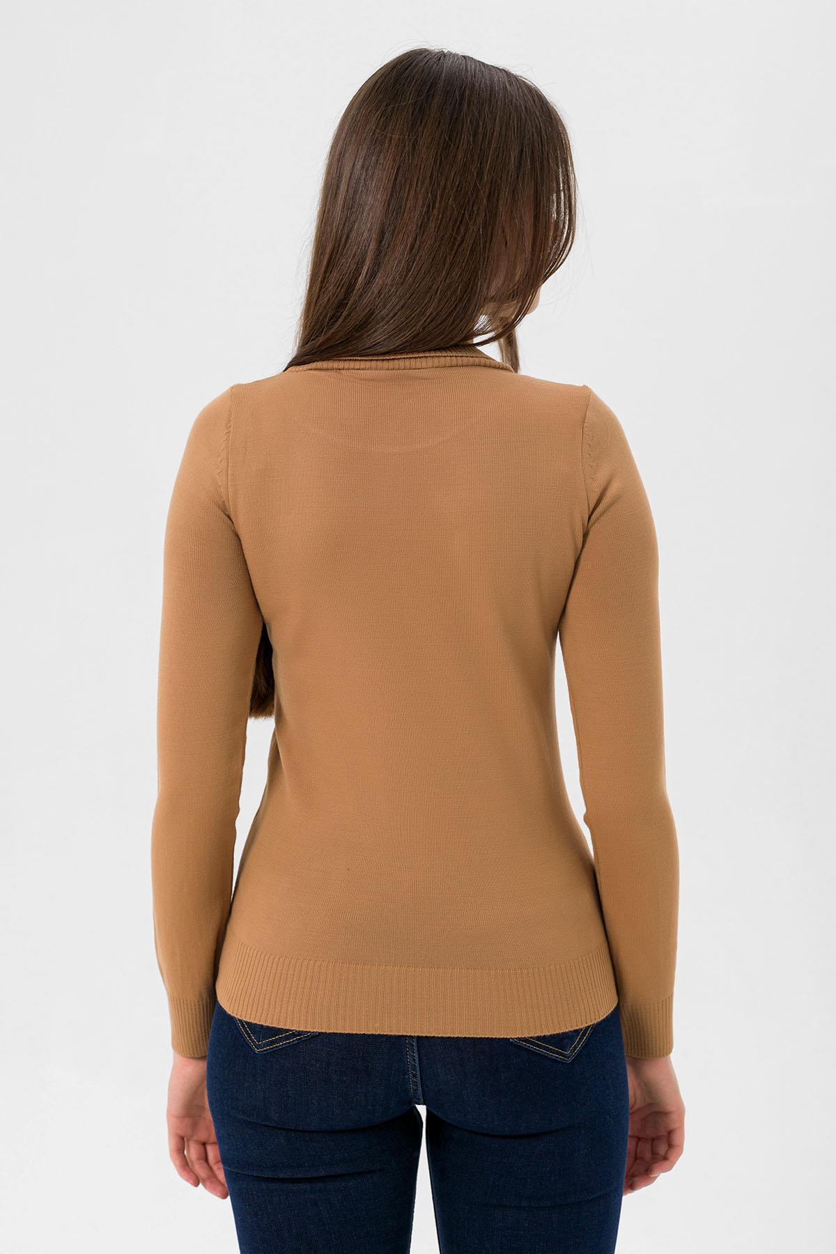 Balıkçı Yaka Basic Kadın Camel Triko Kazak · 6