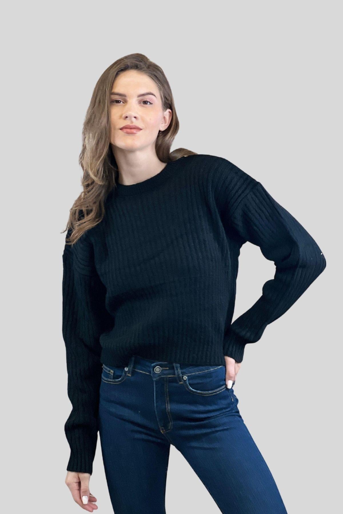 Kadın Bisiklet Yaka Oversize Kışlık Turuncu Triko Kazak · 12