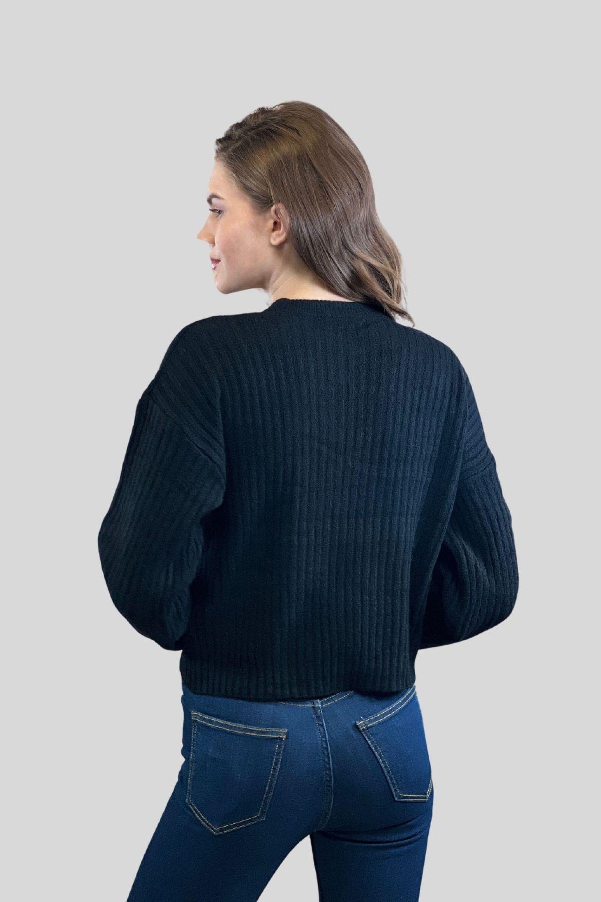 Kadın Bisiklet Yaka Oversize Kışlık Turuncu Triko Kazak · 23