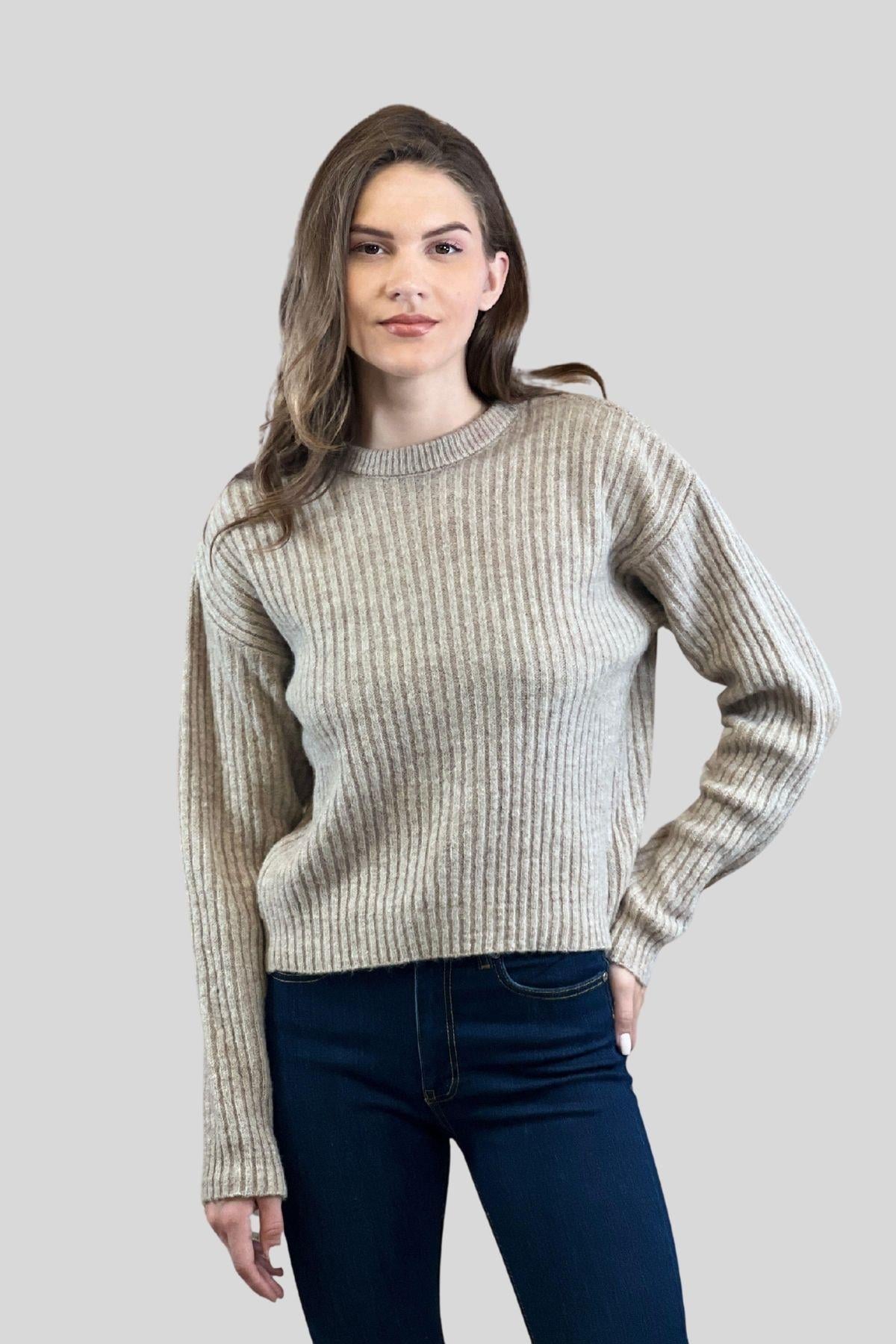 Kadın Bisiklet Yaka Oversize Kışlık Turuncu Triko Kazak · 11