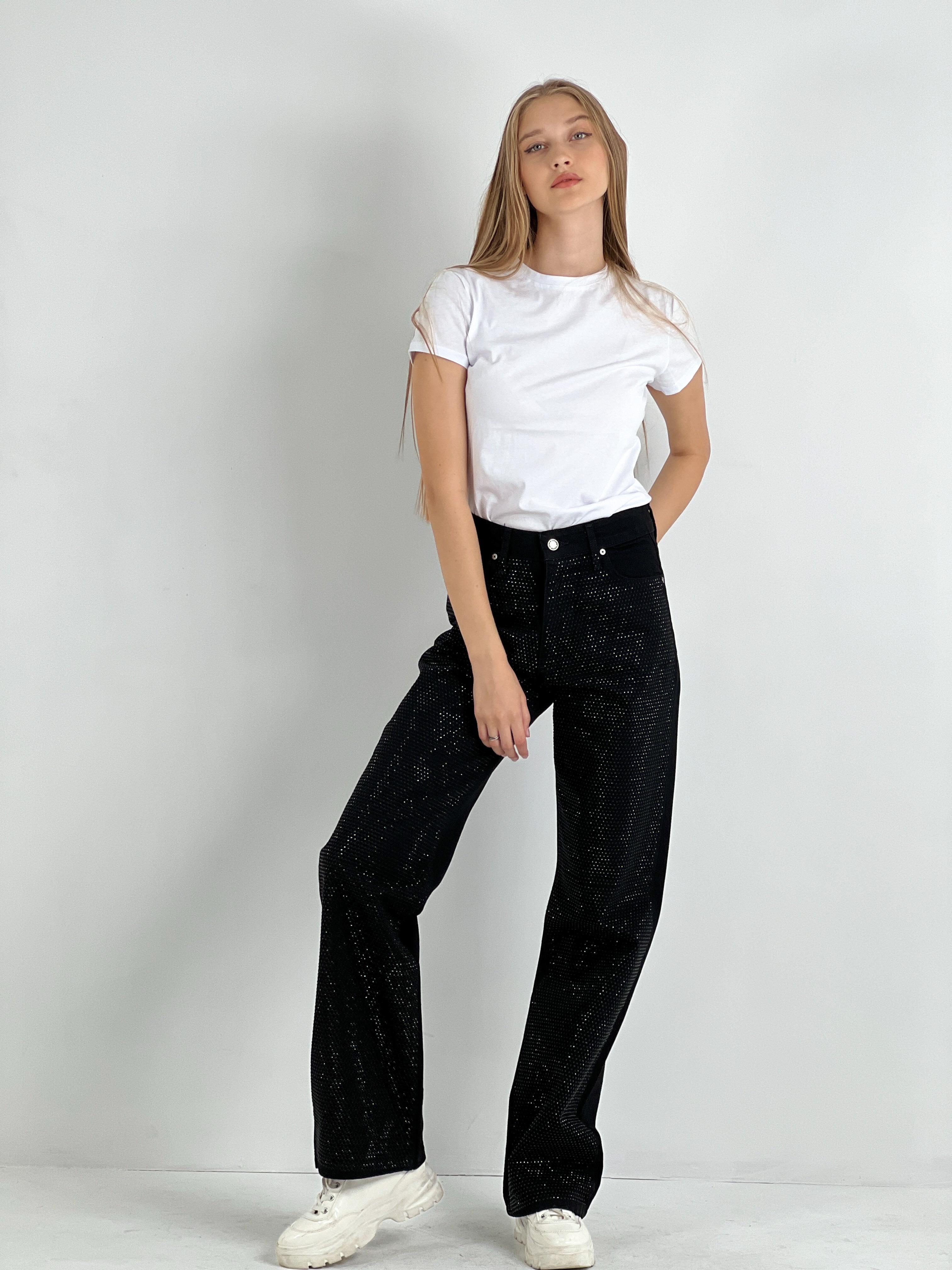 Kadın Taş Baskı Wide Leg Jean-Antrasit · 5