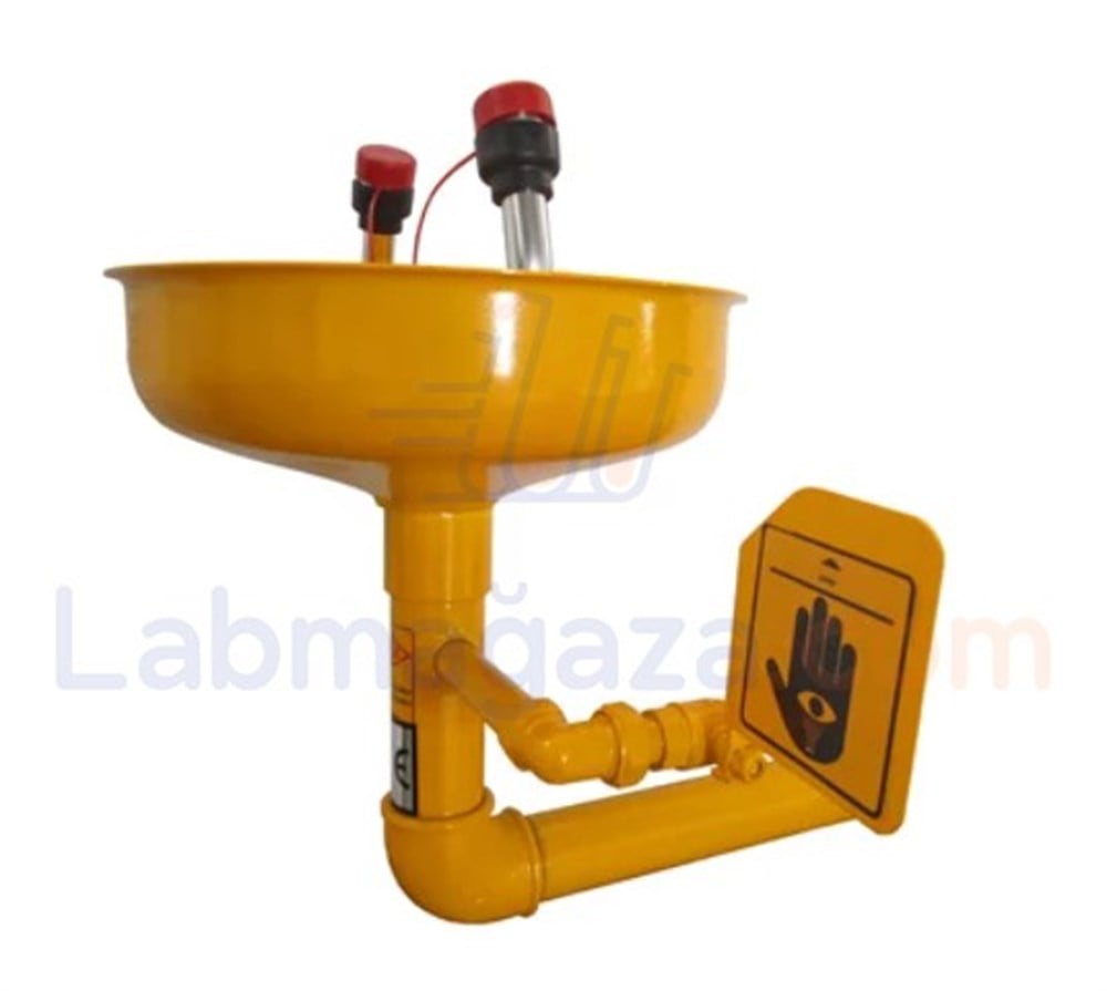 Duvara monte Çift Çıkışlı Acil Göz Duşu