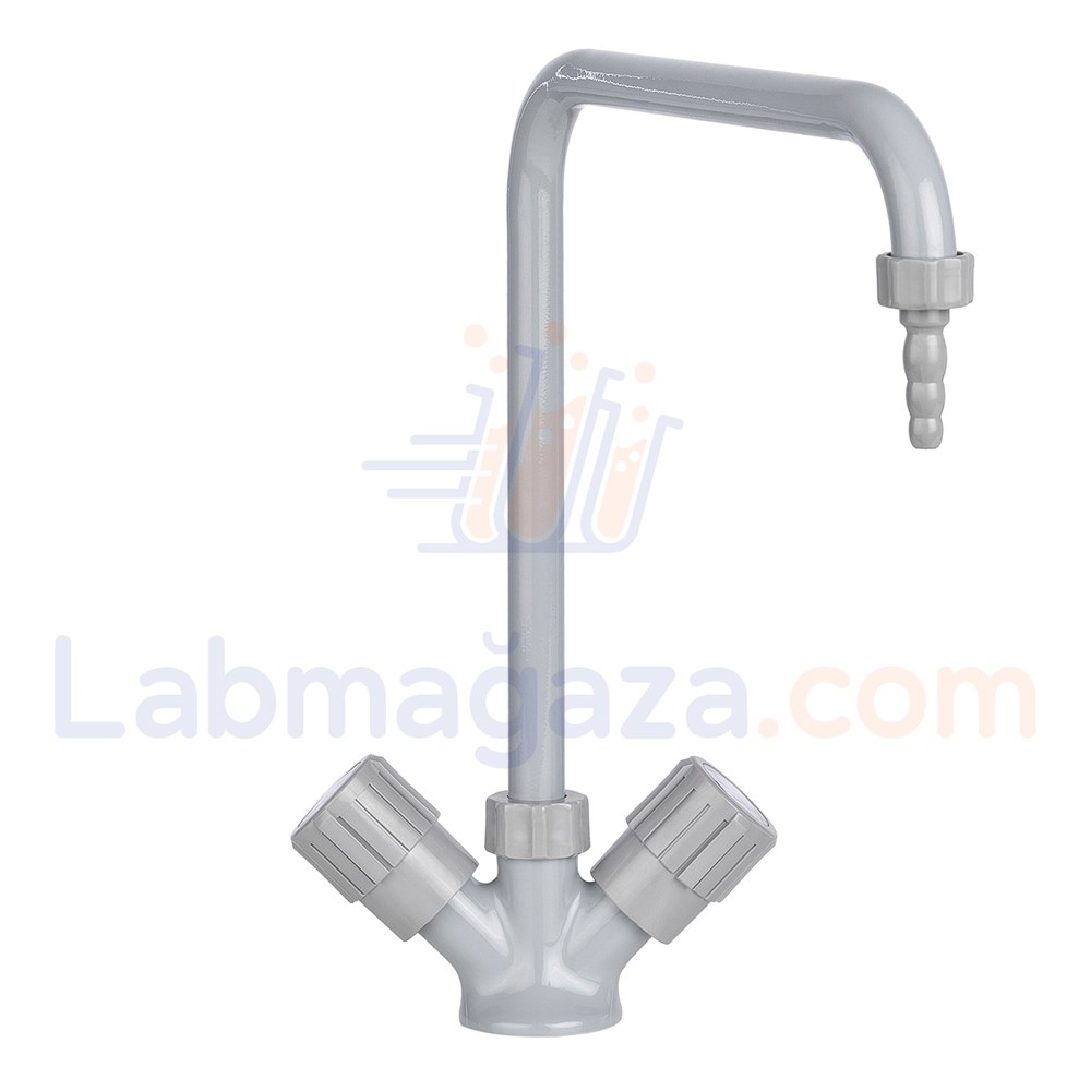 Laboratuvar Çift Çıkışlı Düz tip Su Musluğu