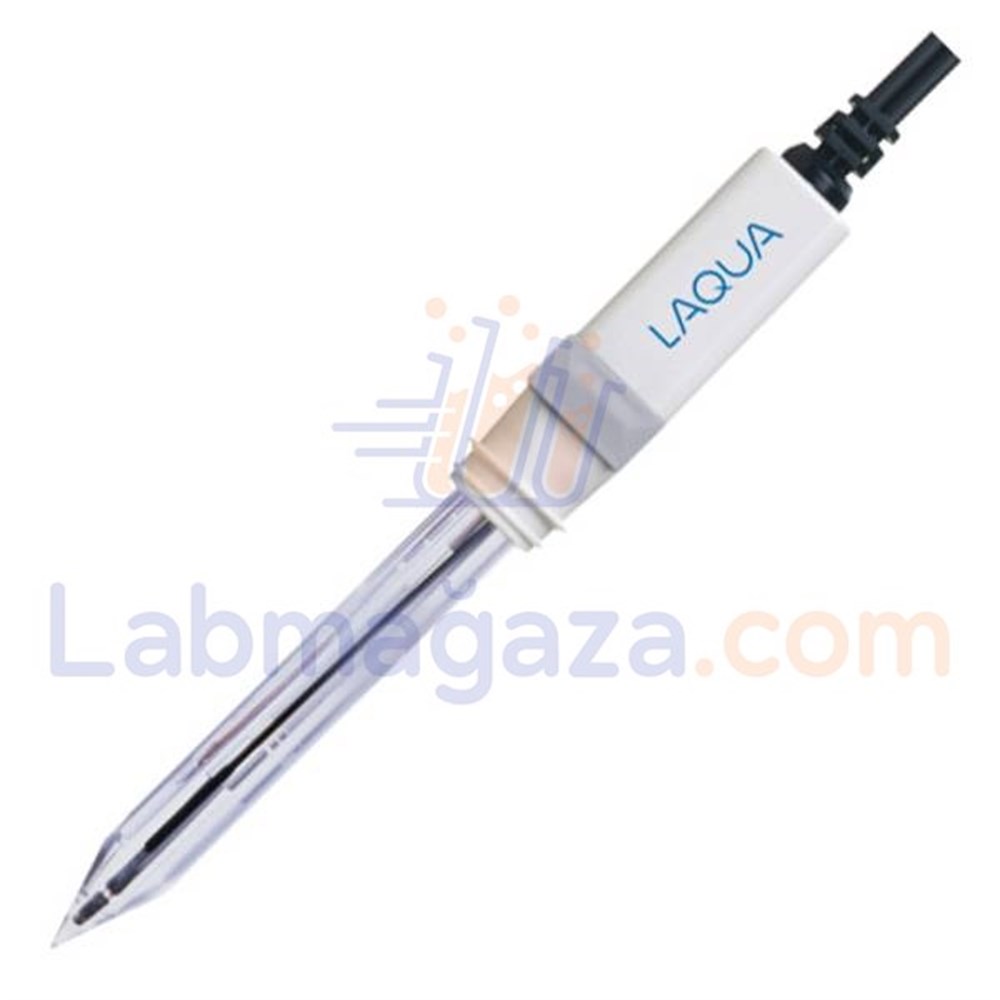 Horiba Laqua Cam gövdeli, yeniden doldurulabilir İğne uçlu pH elektrodu, sıcaklık sensörlü