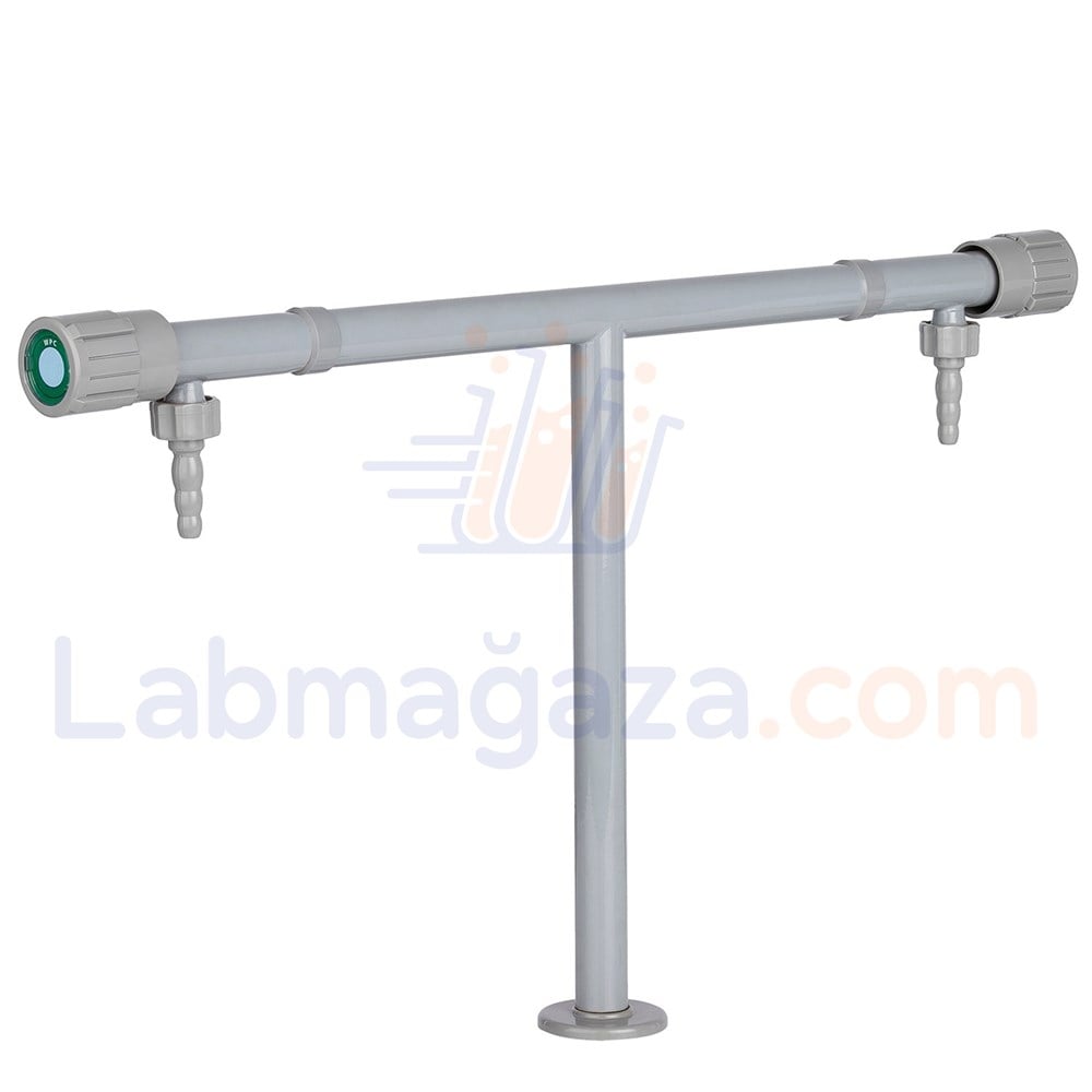 Laboratuvar Tek Girişli Çift Çıkışlı Su Musluğu 180°