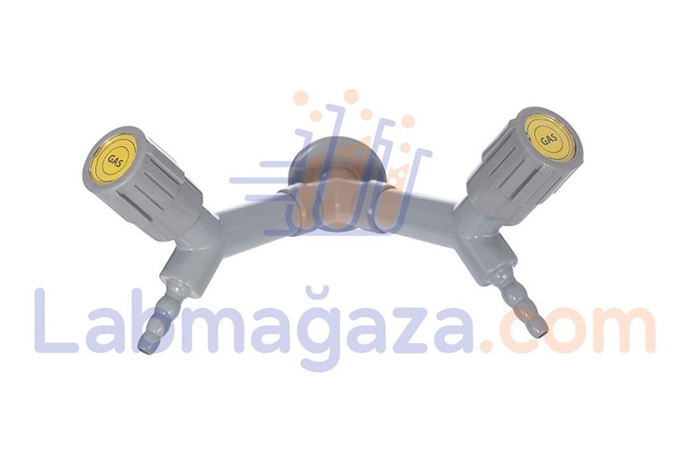 Laboratuvar Çatal Tipi Panel Çiftli Gaz Musluğu