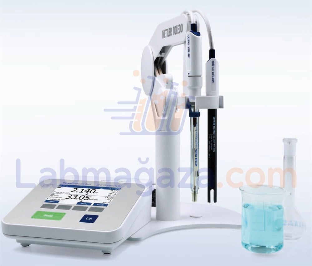Mettler Toledo Masa tipi Su ve Toz geçirmez pH / İletkenlik / TDS / Tuz. Ölçüm Cihazı / S213-K