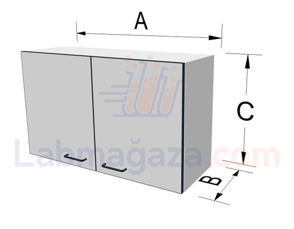 Netatech Tezgah Üzeri Galvaniz Çelik Asma-Üst Dolap (GG)