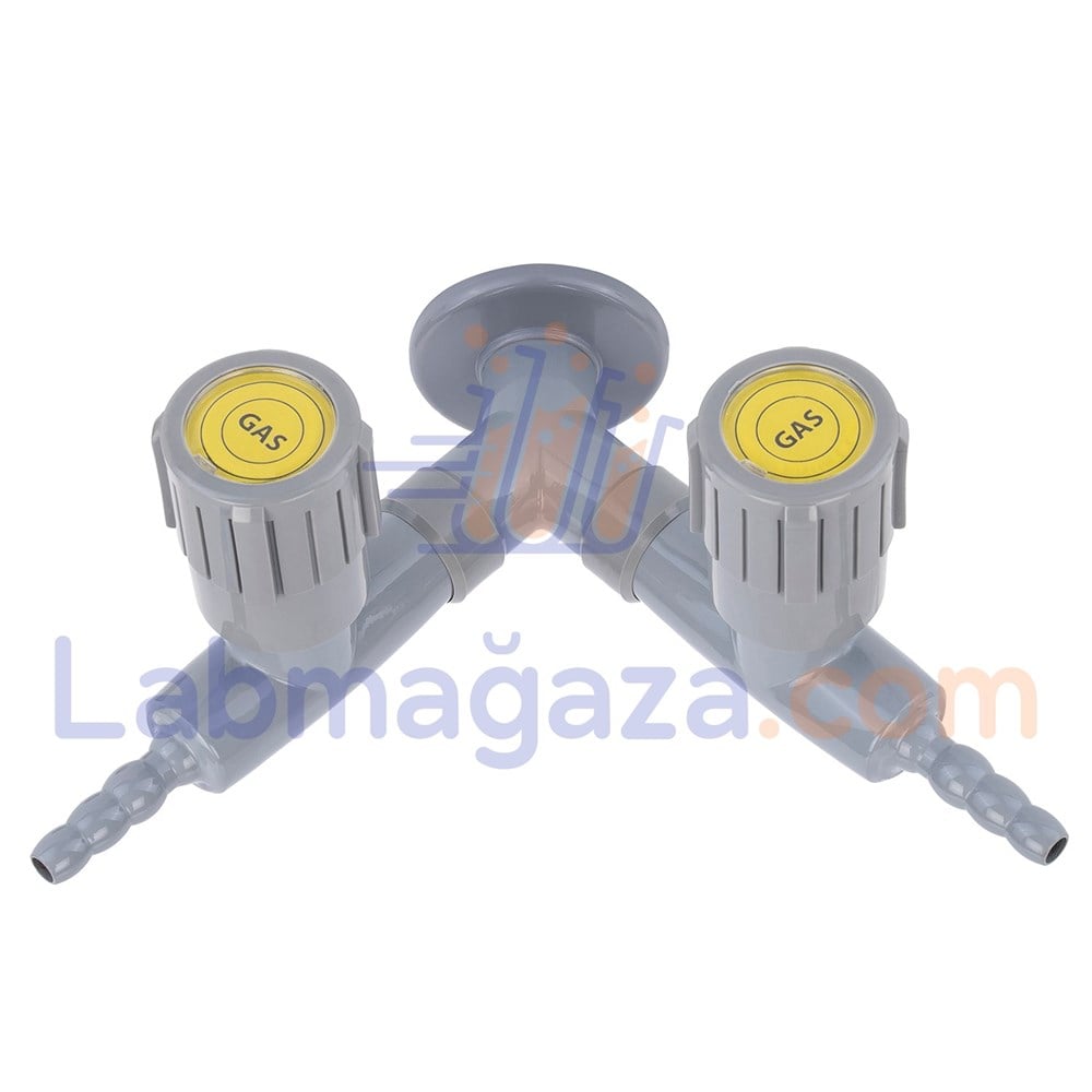 Laboratuvar Panele Monte Çiftli Gaz Musluğu