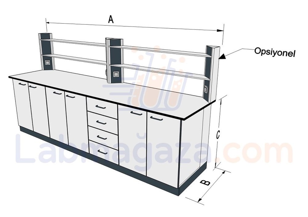 NetaTech Bazalı Laboratuvar Kenar Tezgahı (KBM)