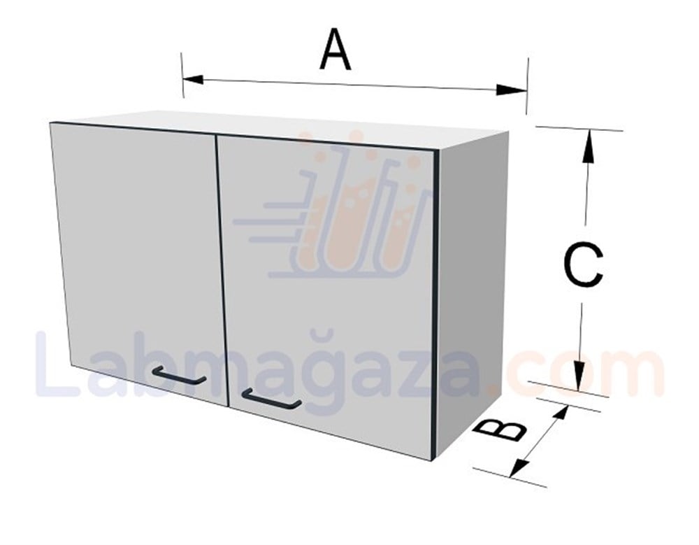 Netatech Tezgah Üzeri Galvaniz Çelik Asma-Üst Dolap (GG)