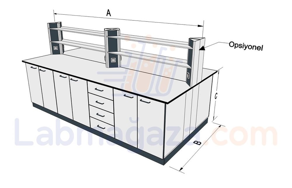 NetaTech Bazalı Laboratuvar Orta Tezgahı (C-KBM)