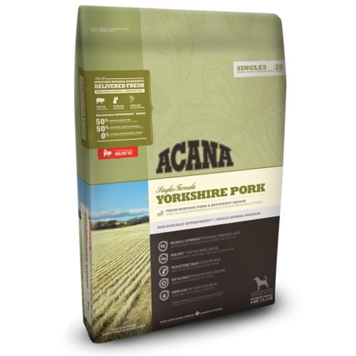 Acana Yorkshire Pork Tahılsız Domuz Etli Balkabaklı Tüm Irklar İçin Yavru ve Yetişkin Köpek Maması 2 Kg