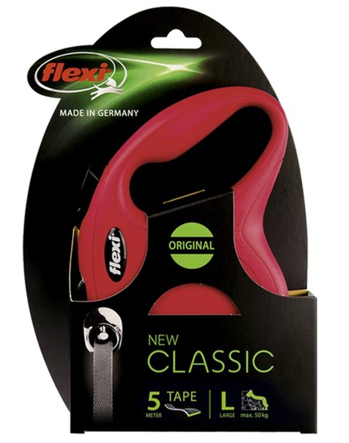 Flexi New Classic Kırmızı Otomatik Şerit Köpek Gezdirme Tasması-L