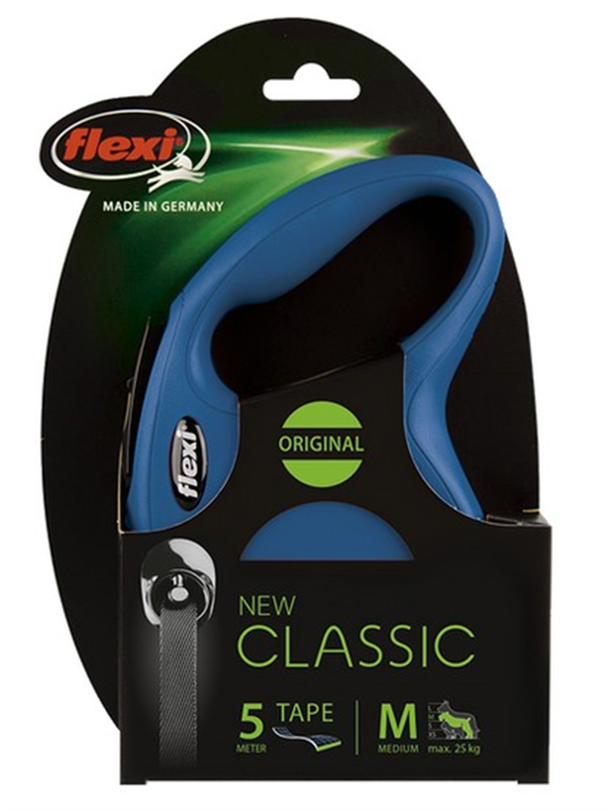 Flexi New Classic Mavi Otomatik Şerit Köpek Gezdirme Tasması-M