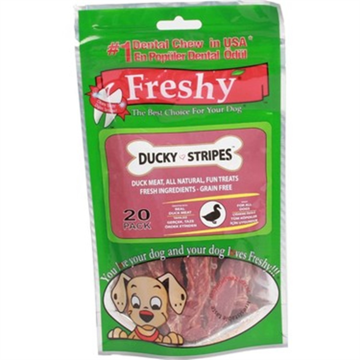 Freshy Ducky Stripes Ördek Eti Şeritleri Köpek Ödülü 20 Adet 80Gr
