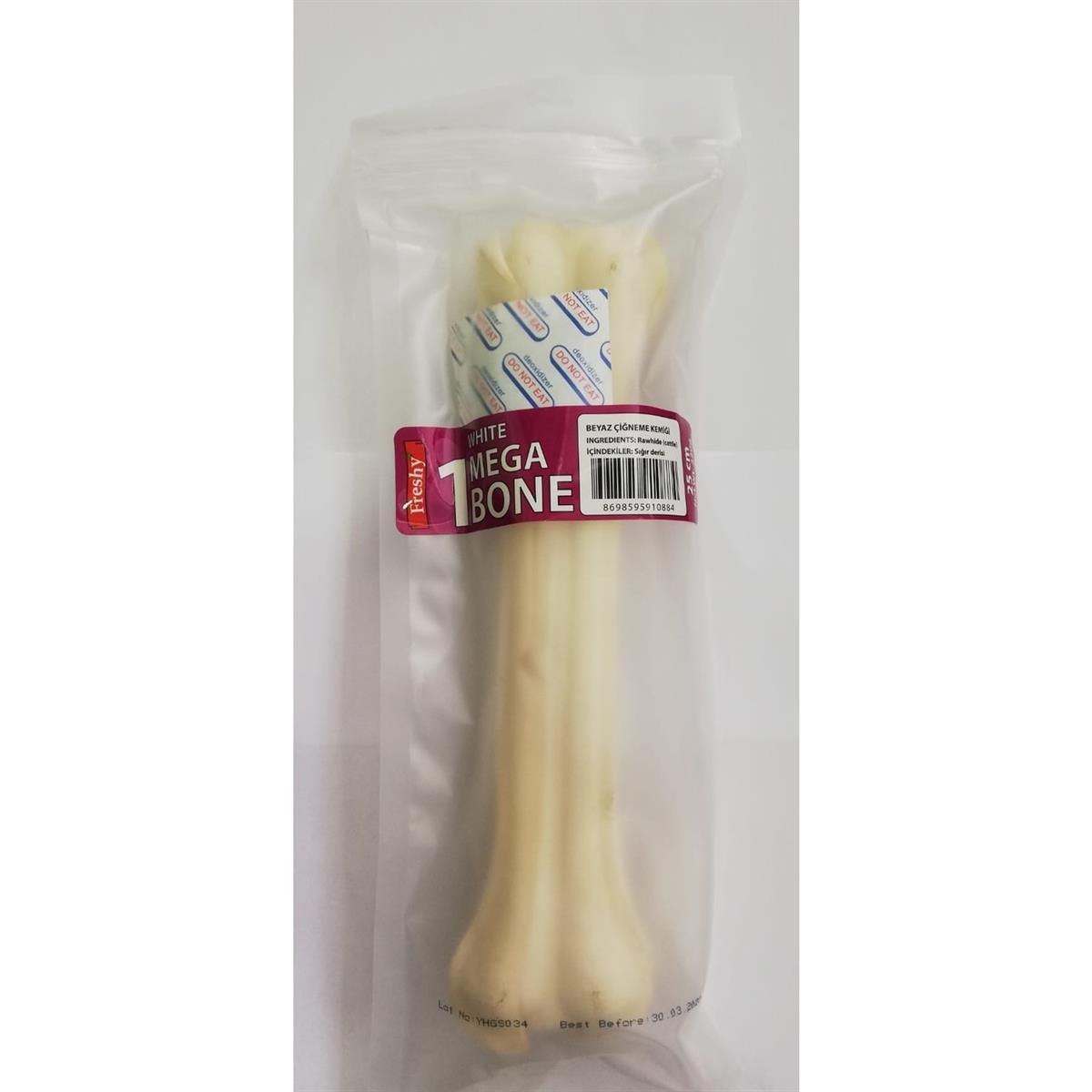 Freshy Mega Bone Sütlü Deri Köpek Kemiği 25 cm