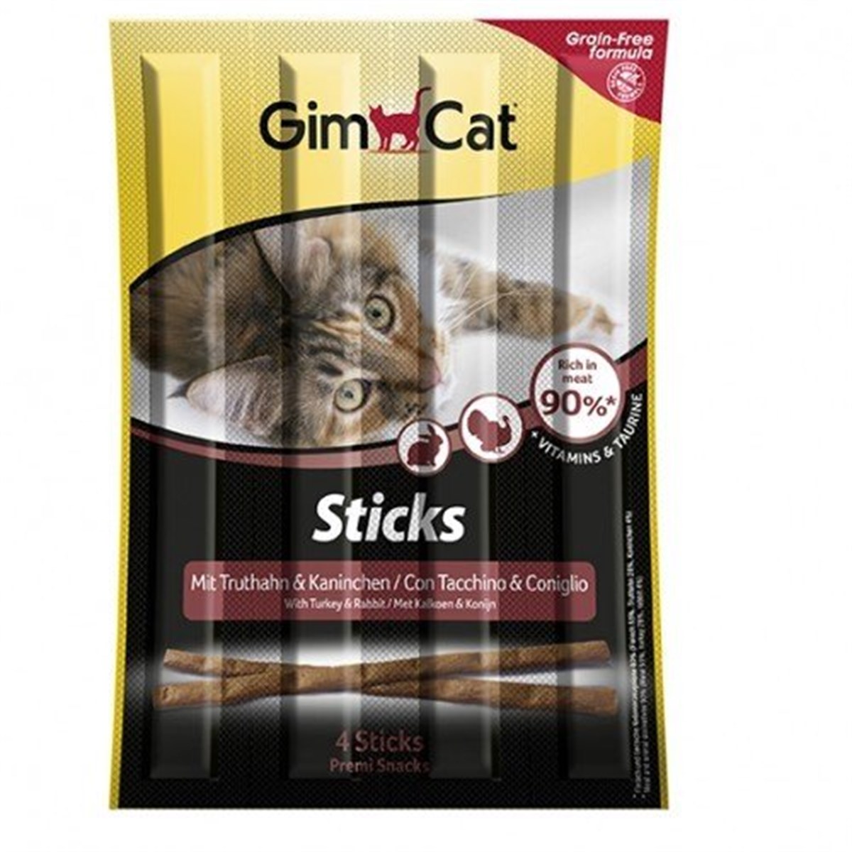 Gimcat Sticks Hindili & Tavşanlı Kedi Ödül Çubukları 20 Gr 4 Adet