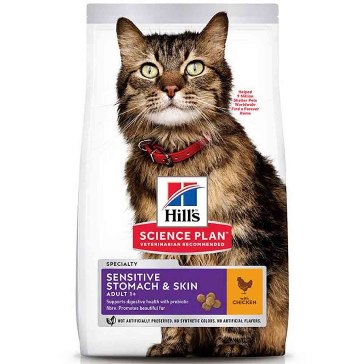 Hill's Science Plan Adult Sensitive Stomach & Skin Hassas Tavuklu Yetişkin Kedi Maması 1,5 Kg