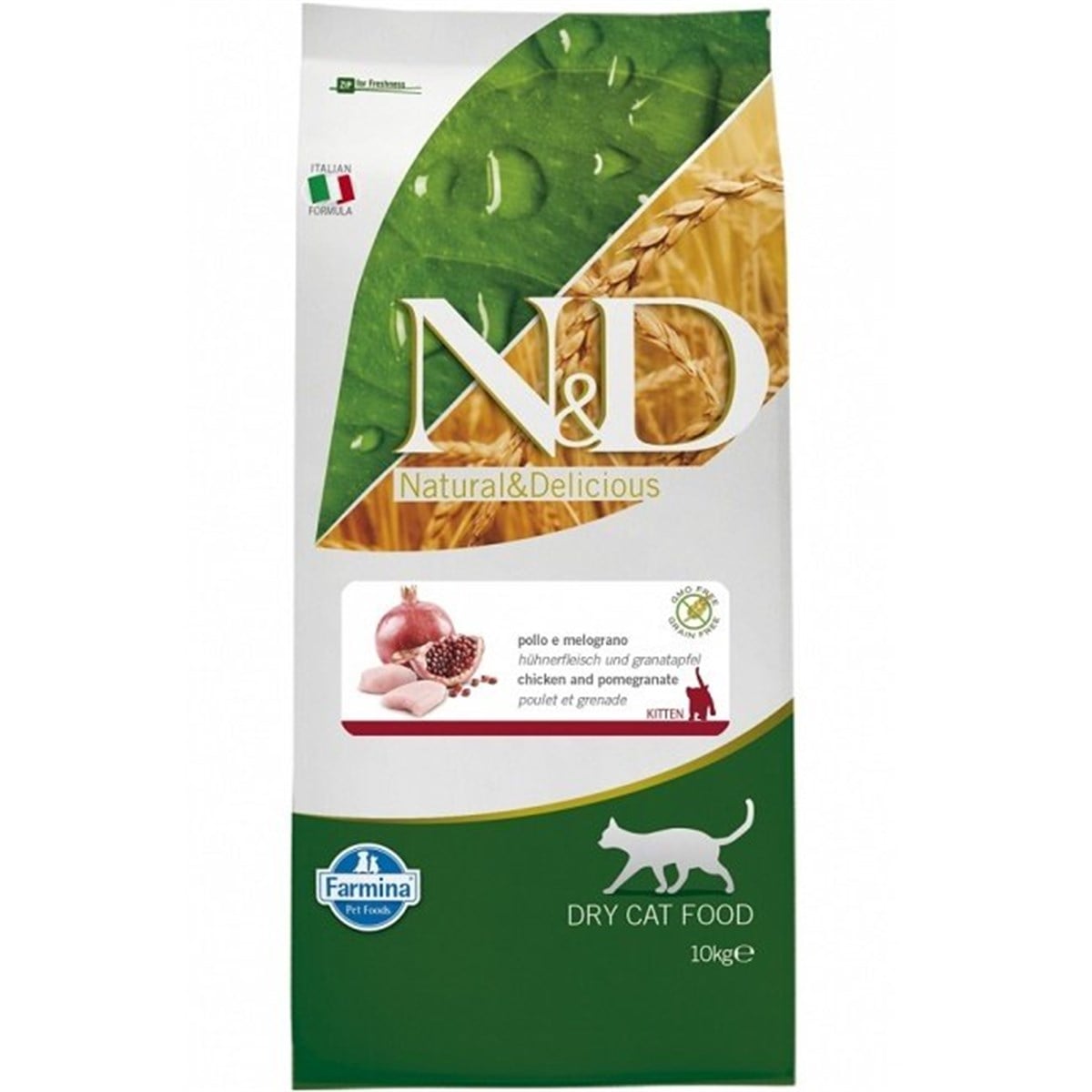N&D Kitten Tavuklu & Narlı Tahılsız Yavru Kedi Maması 10 Kg