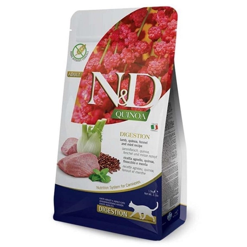 N&D Quinoa Digestion Tahılsız Kuzu Etli Yetişkin Kedi Maması 1,5 Kg