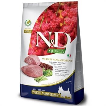 ND Quinoa Weight Management Tahılsız Kuzu Etli Mini Adult Küçük Irk Yetişkin Köpek Maması 2,5 Kg