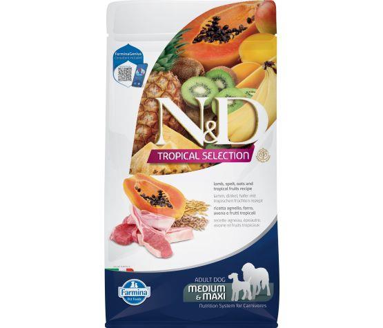 N&D Tropical Selection Kuzu Etli & Tropikal Meyveli Medium & Maxi Adult Yetişkin Köpek Maması 10 Kg
