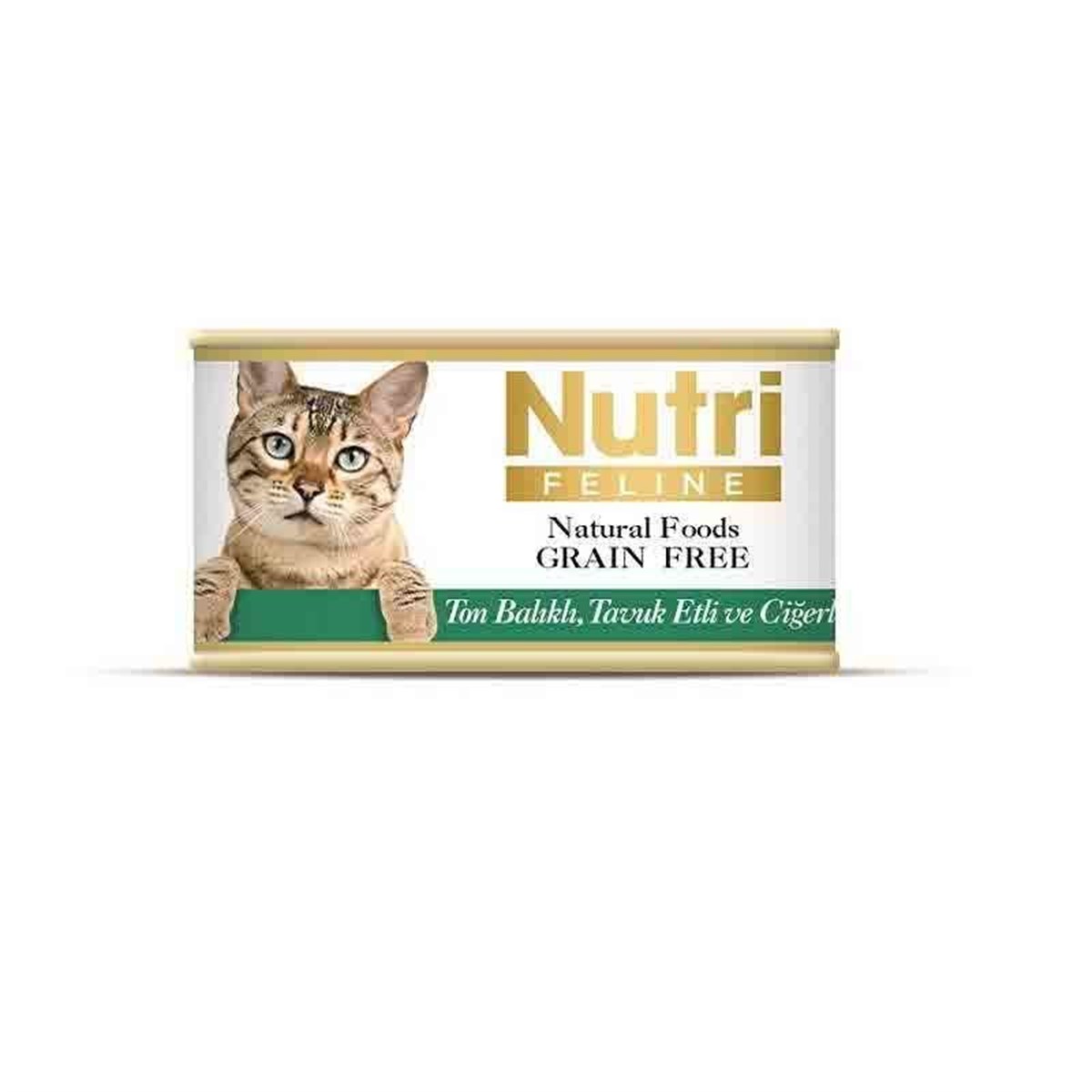 Nutri Feline Ton Balıklı Tavuklu ve Ciğerli Tahılsız Konserve Yetişkin Kedi Maması 85 Gr